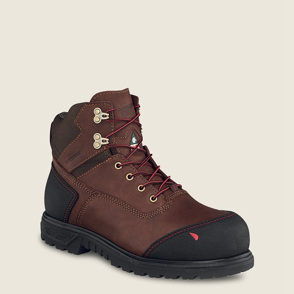 Red Wing Safety Boots Brown/Black - Red Wing Mens Brnr Xp - 6-inch Waterproof Csa Toe - MNQEB-8641